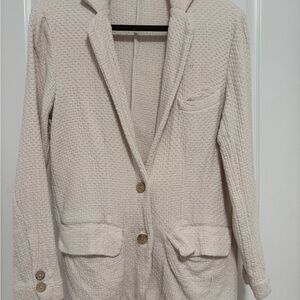 Free People Cream Textured Blazer + Bottoms